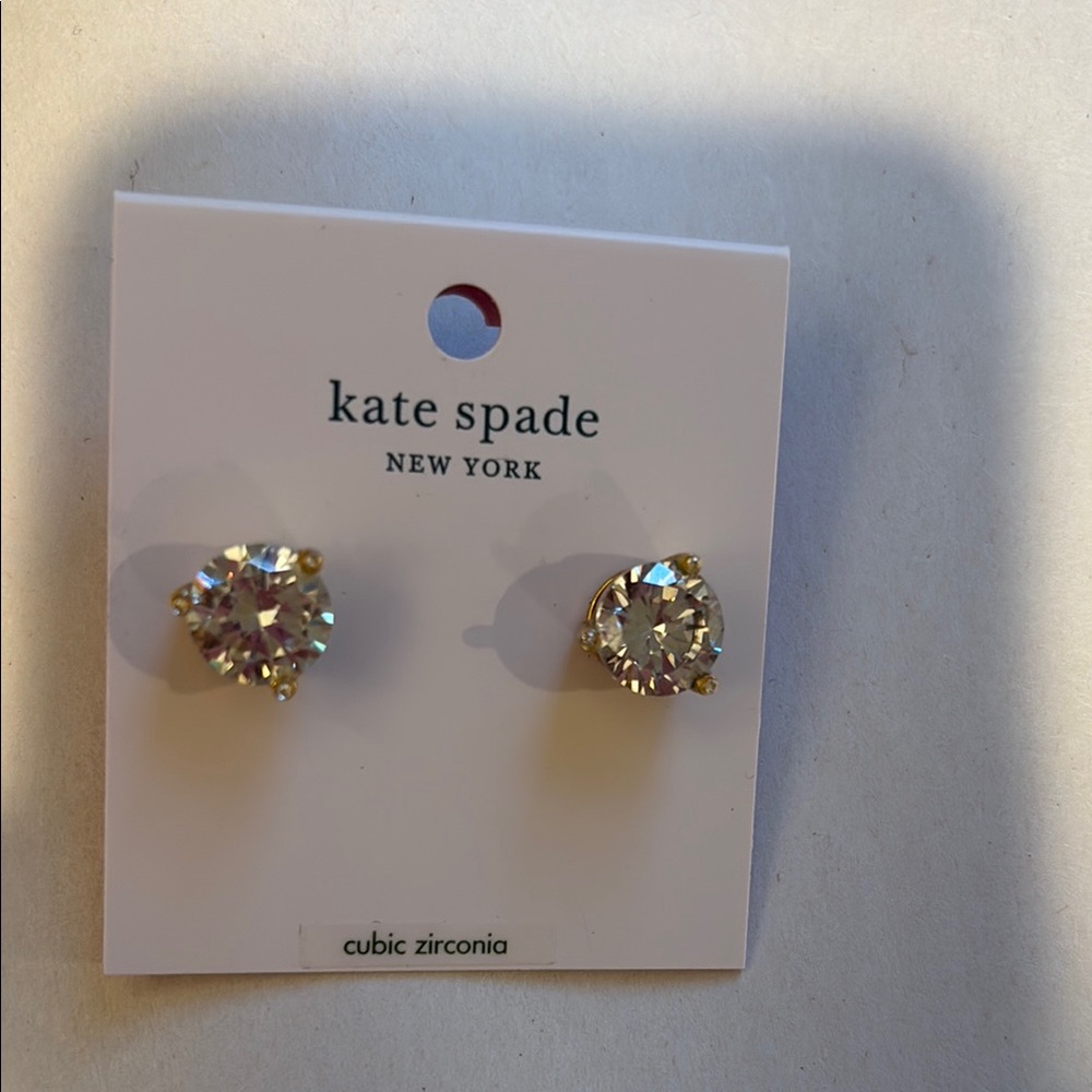 Kate Spade Gold and Clear Stud Earrings